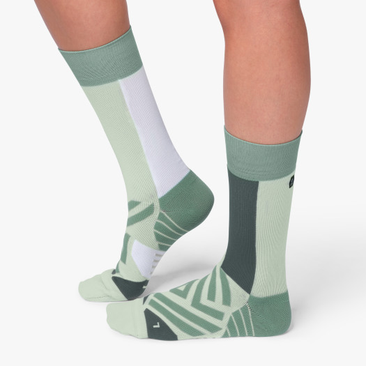 On オン Running High Sock ランニングハイソックス Mineral｜White ミネラル×ホワイト ウィメンズサイズ