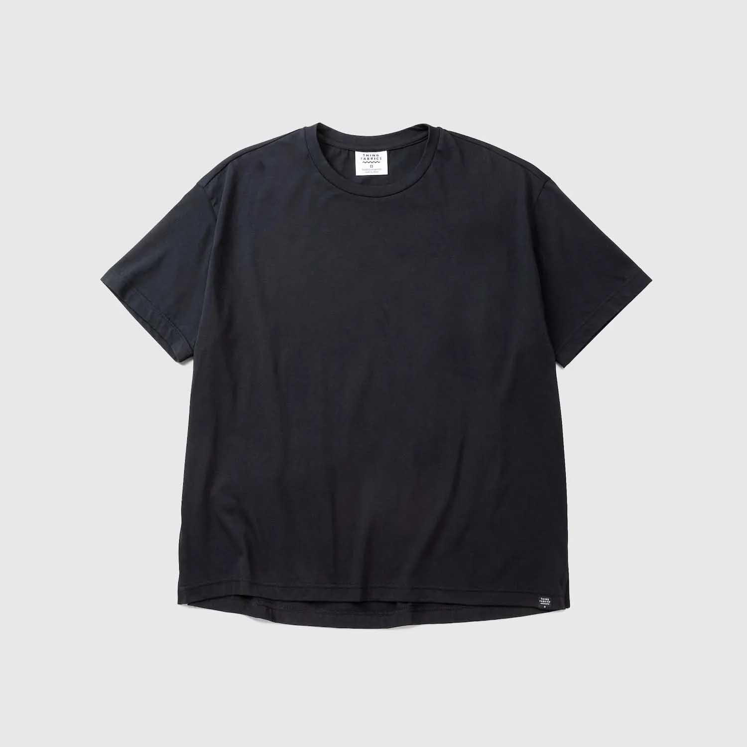 THING FABRICS シングファブリックス Reconstruction Plain T-Shirt リコンストラクション・プレーンTシャツ ブラック