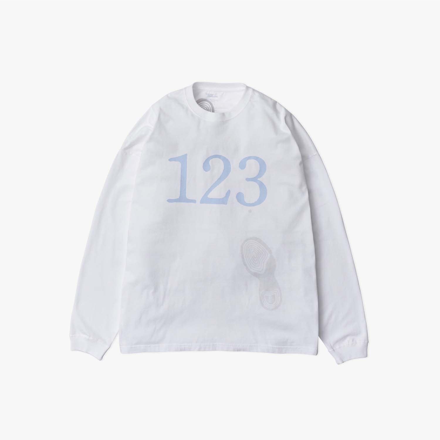 UNTRACE アントレース _216 グラフィックプリントロングスリーブTシャツ ホワイト