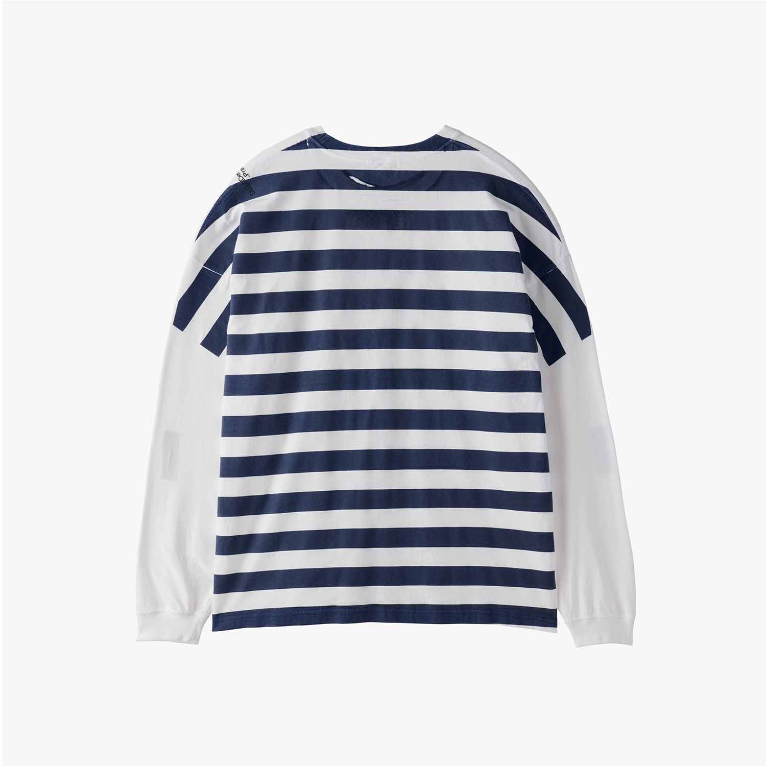 UNTRACE アントレース _294 ボーダープリントロングスリーブTシャツ WHITE×NAVY