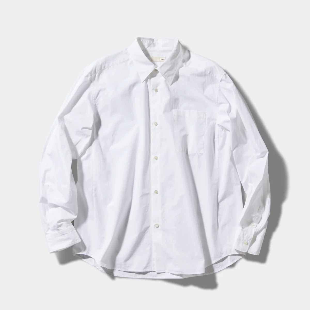 texnh テクネ SIDE PANELED POCKET SHIRT サイドパネルポケットシャツ ホワイト