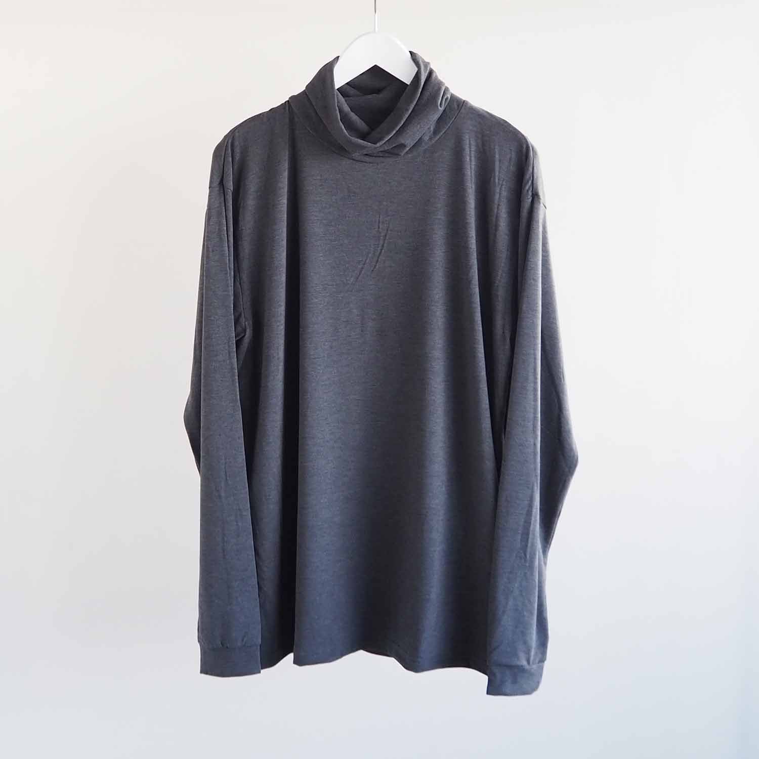 melple メイプル Premiere Suede Turtleneck L/S プレミアスエードタートルネックカットソー チャコール