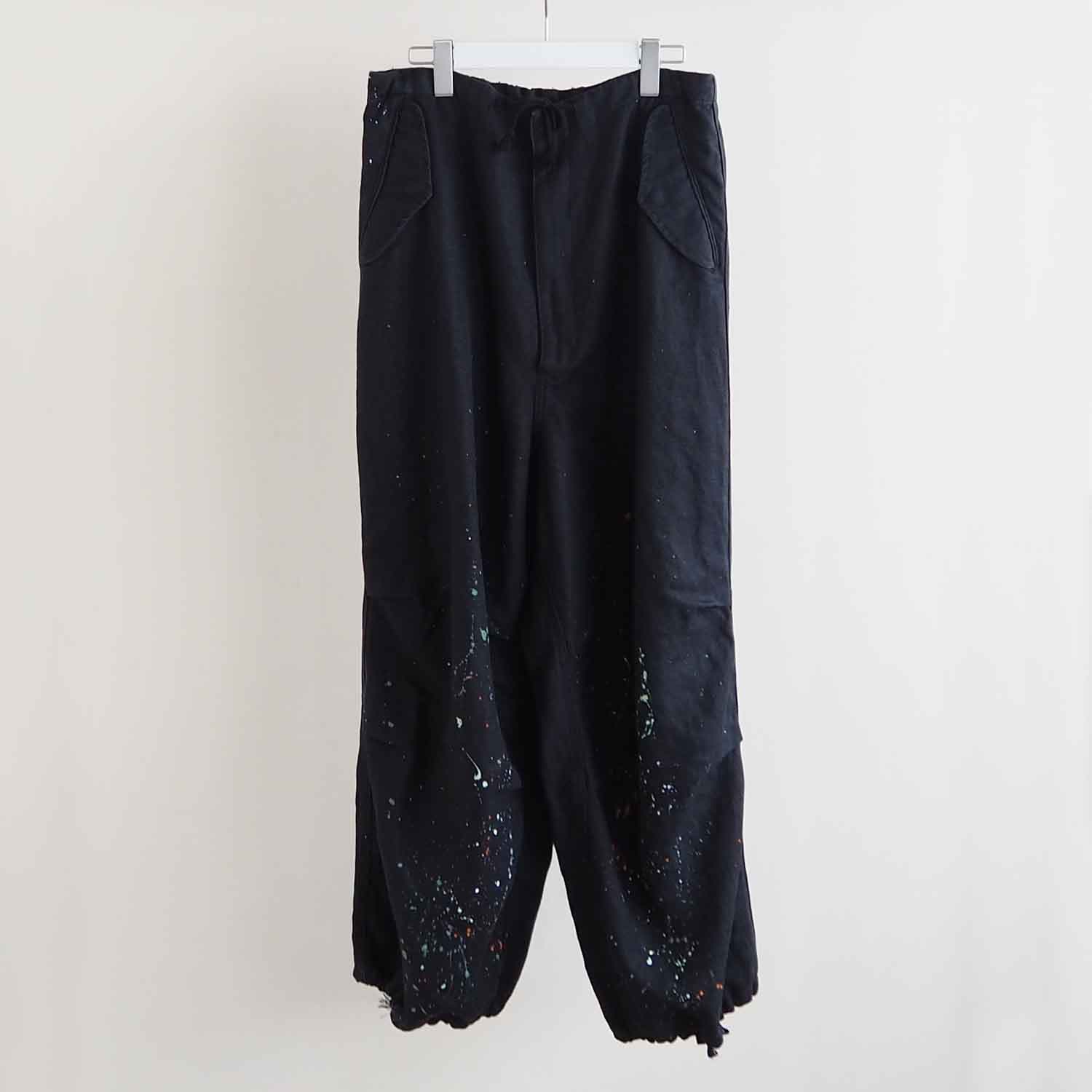 WELLDER ウェルダー Hemp Painting Over Pants ヘンプペインティングオーバーパンツ BLACK