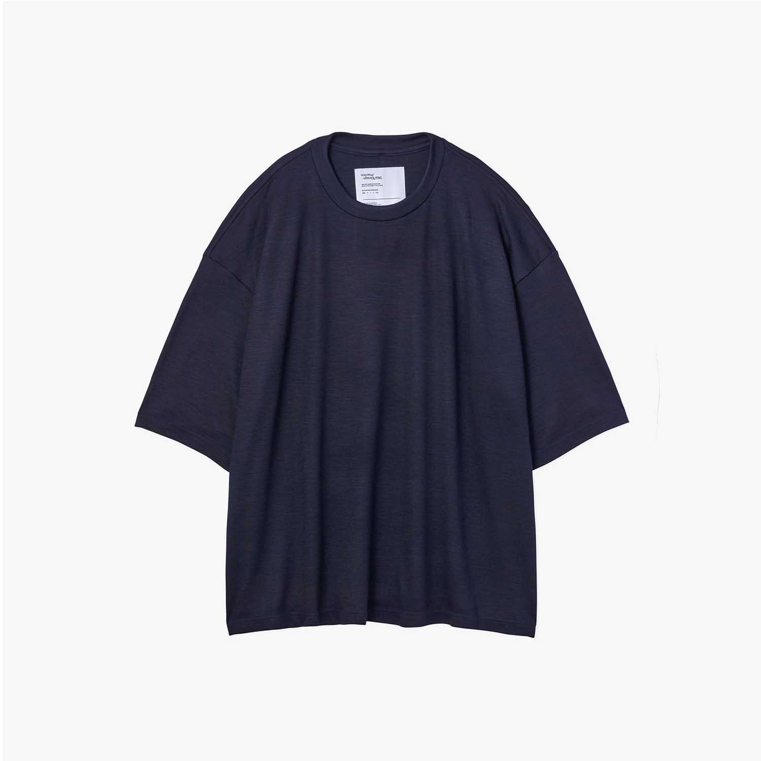 UNTRACE アントレース _260 ボックスシルエットウールTシャツ NAVY