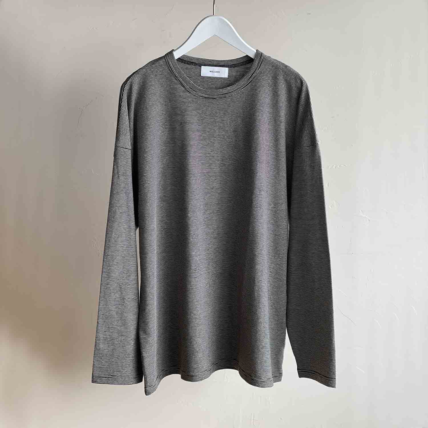 WELLDER ウェルダー Stripe Long Sleeve ストライプロングスリーブ IVORY×BLACK