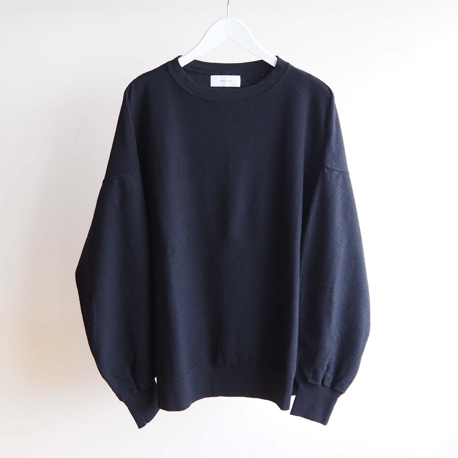 WELLDER ウェルダー Organic Pile Crew Neck オーガニックパイルクルーネック BLACK