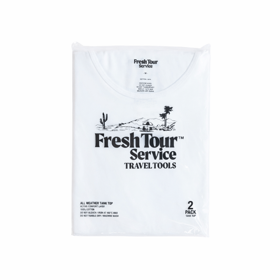 Fresh Tour Service フレッシュツアーサービス 2-PACK ALL WEATHER TANK TOP 2パックオールウェザータンクトップ WHITE ホワイト