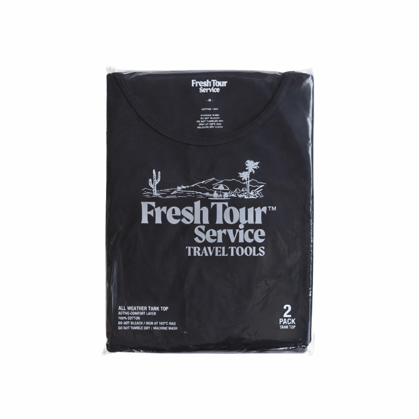 Fresh Tour Service フレッシュツアーサービス 2-PACK ALL WEATHER TANK TOP 2パックオールウェザータンクトップ BLACK ブラック