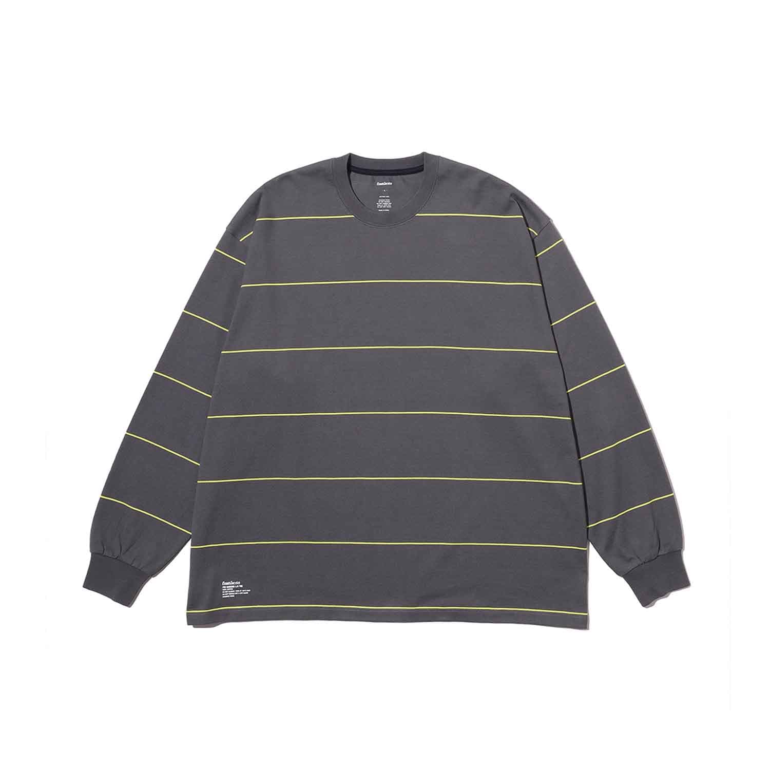 FreshService フレッシュサービス PIN BORDER L/S TEE ピンボーダーロングスリーブTシャツ GRAY×YELLOW