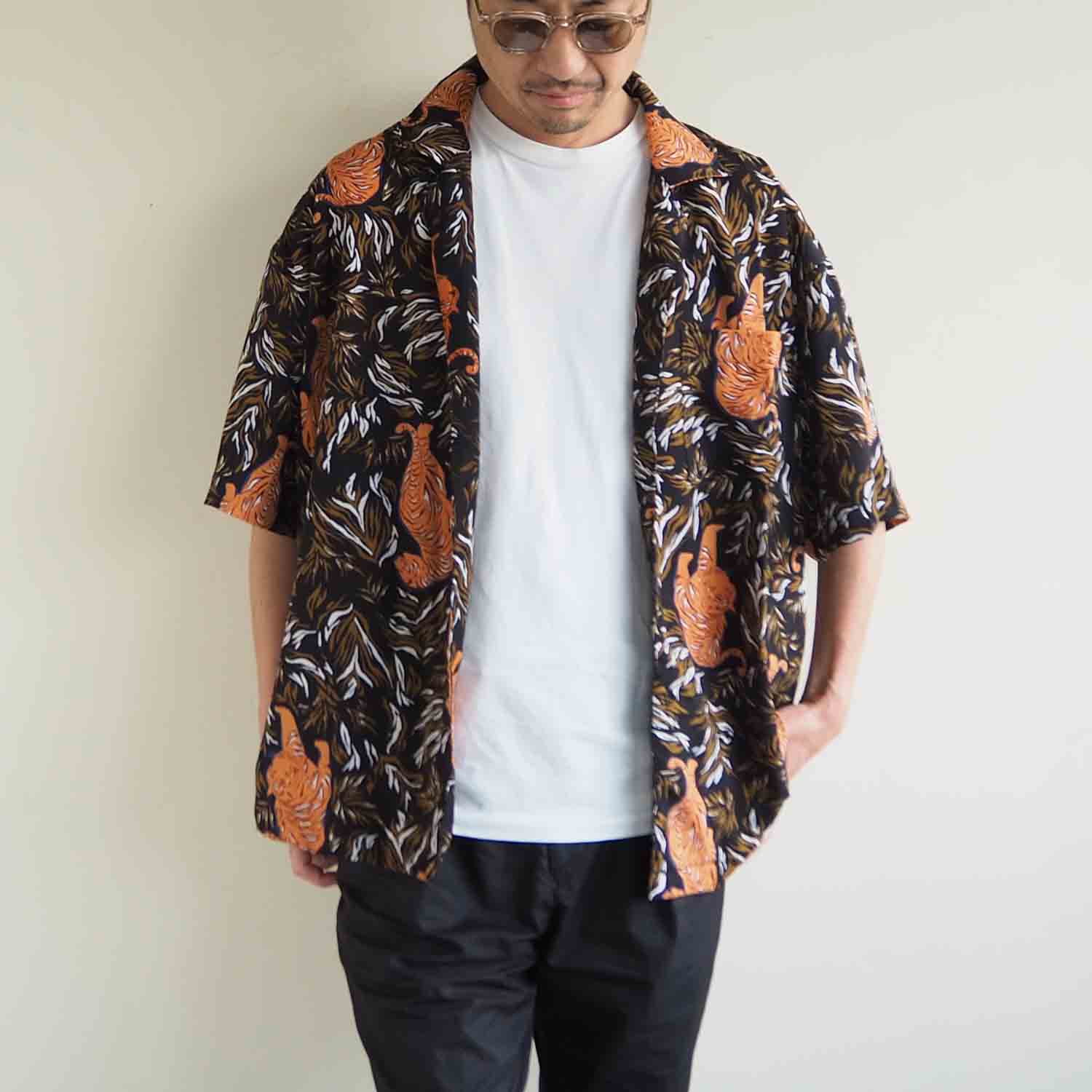 EXPANSION エクスパンション LUXOR SHIRTS オープンカラーシャツ タイガー柄