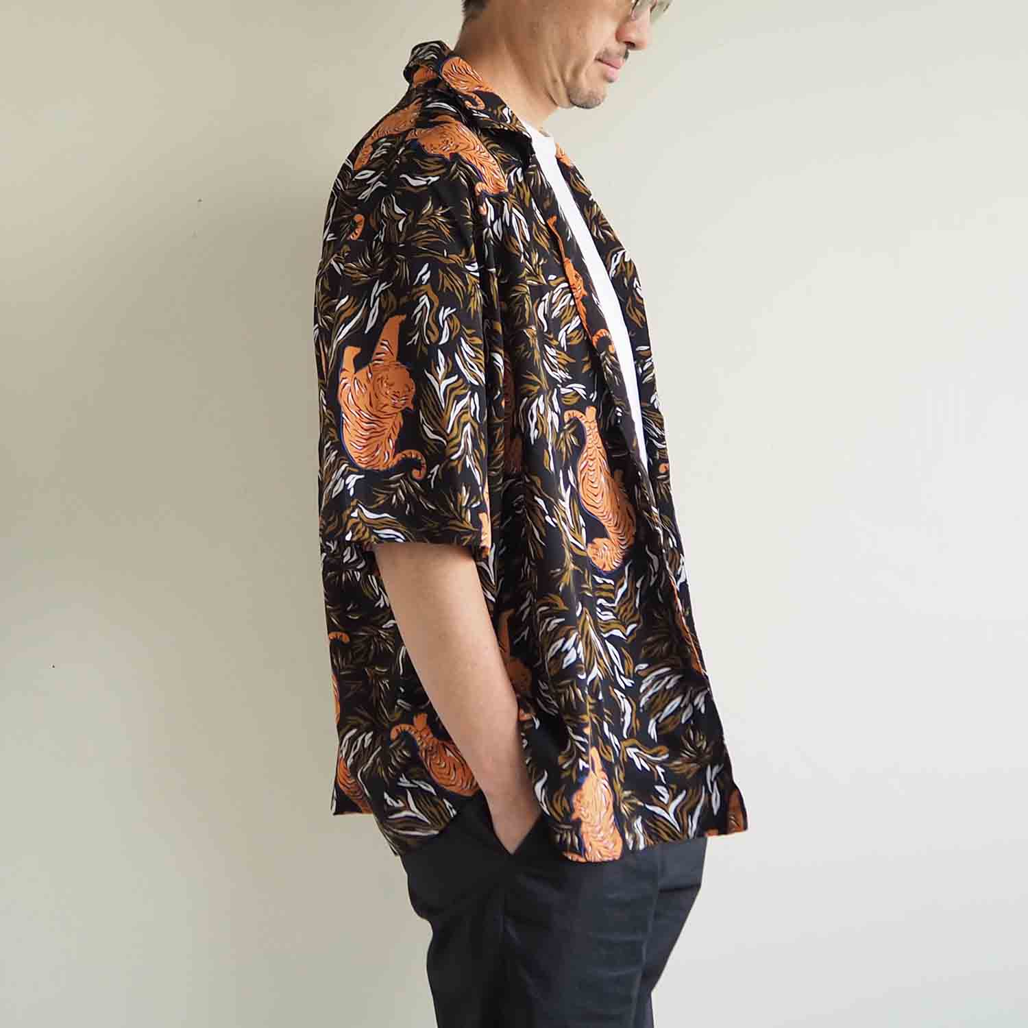 EXPANSION エクスパンション LUXOR SHIRTS オープンカラーシャツ タイガー柄