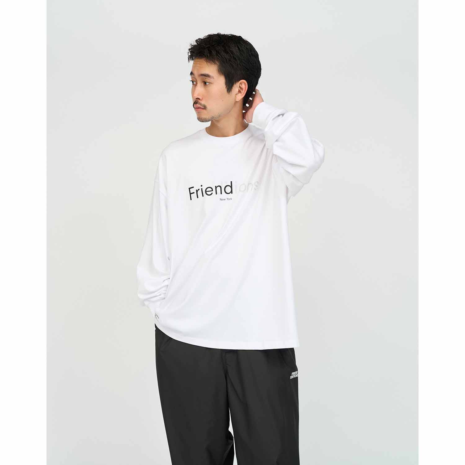 FRIEND EDITIONS × FreshService CORPORATE L/S TEE ”FE NY” WHITE