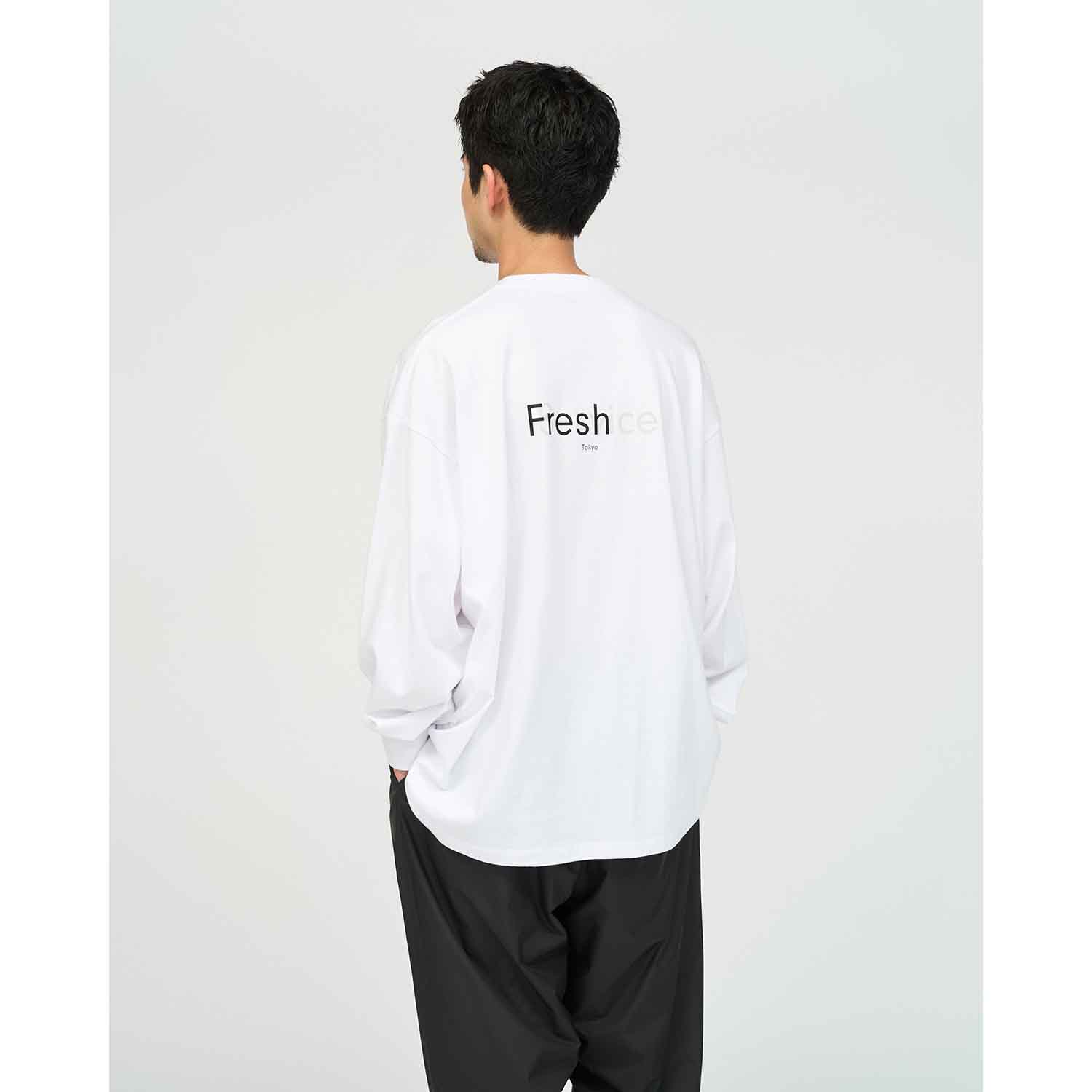 FRIEND EDITIONS × FreshService CORPORATE L/S TEE ”FE NY” WHITE