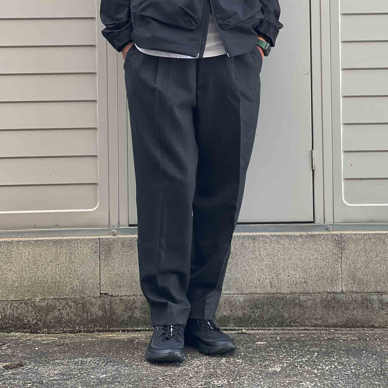 PT01 ダークグレー プリーツスラックス サイズ42 FANTASTICDAYS ファンタスティックデイズ 1PSLACKS 1プリーツ