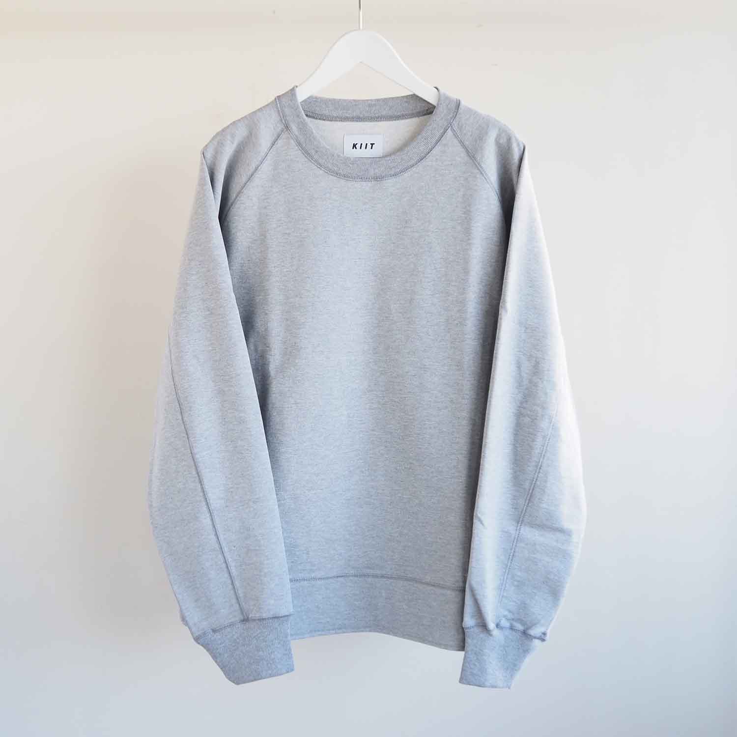 KIIT キート COTTON SHORT LOOP PILE RAGLAN SLEEVE SWEAT SHIRT ショートパイルスウェットシャツ ミックスグレー