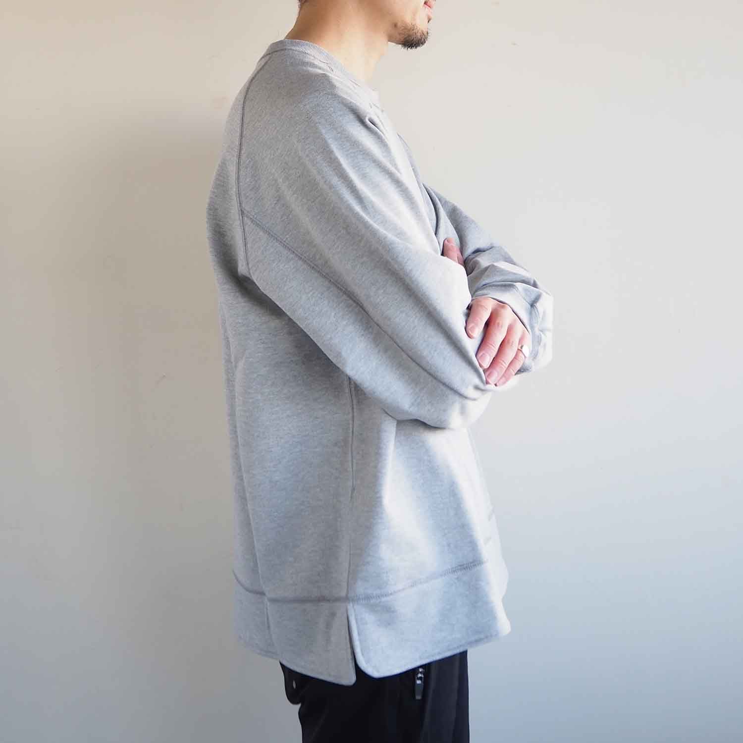 KIIT キート COTTON SHORT LOOP PILE RAGLAN SLEEVE SWEAT SHIRT ショートパイルスウェットシャツ ミックスグレー