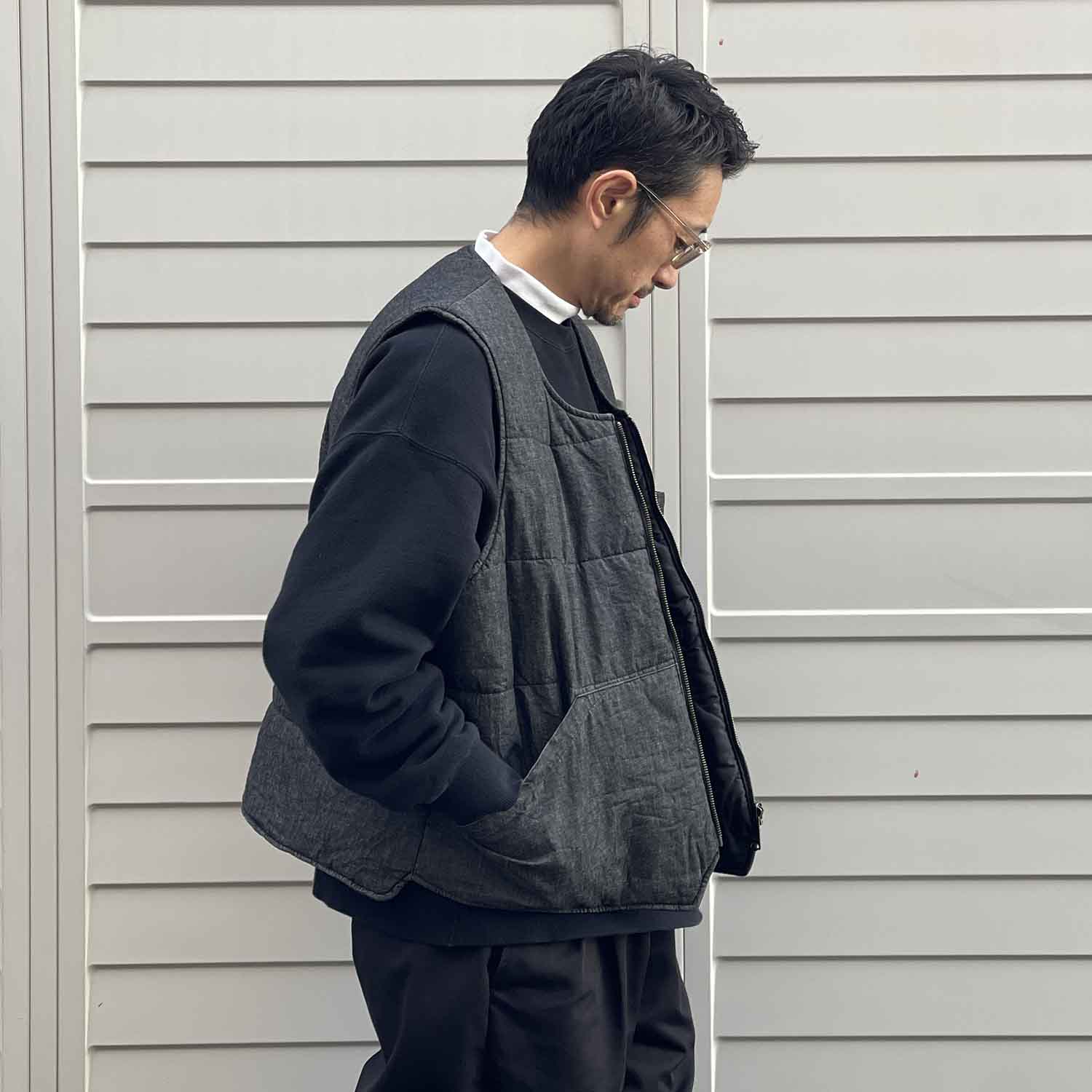 WELLDER × Naughty'Z Reversible Vest リバーシブルベスト BLACK