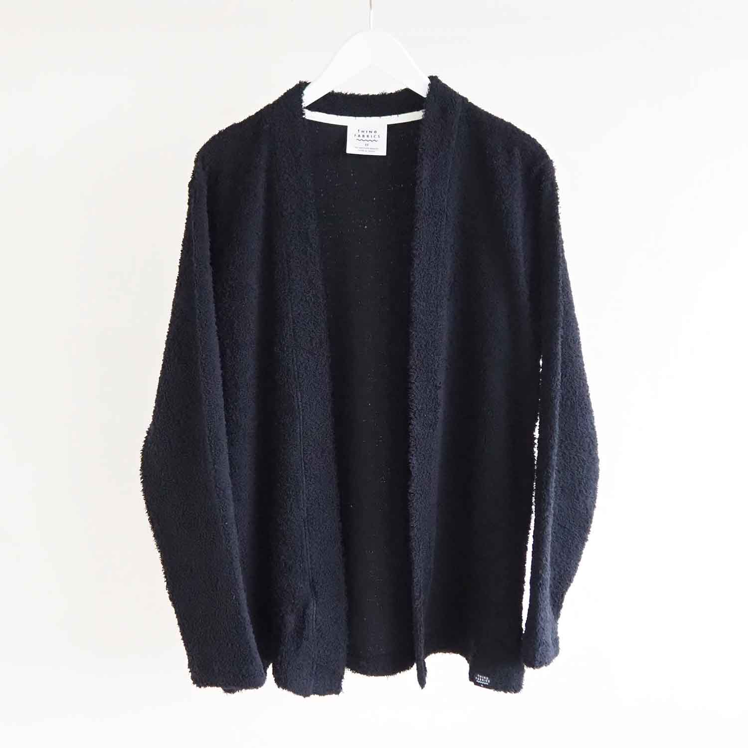 THING FABRICS シングファブリックス TF Cardigan (Russell Pile) ラッセルパイルカーディガン ブラック
