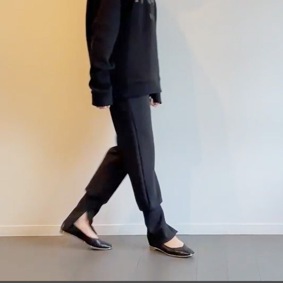 FANTASTICDAYS WOMENS ファンタスティックデイズ ウィメンズ PLIE ジャージースリットパンツ ブラック