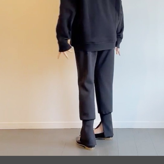 FANTASTICDAYS WOMENS ファンタスティックデイズ ウィメンズ PLIE ジャージースリットパンツ ブラック