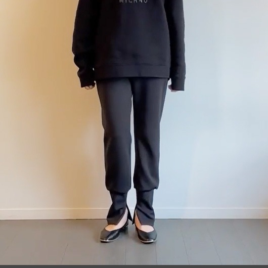 FANTASTICDAYS WOMENS ファンタスティックデイズ ウィメンズ PLIE ジャージースリットパンツ ブラック