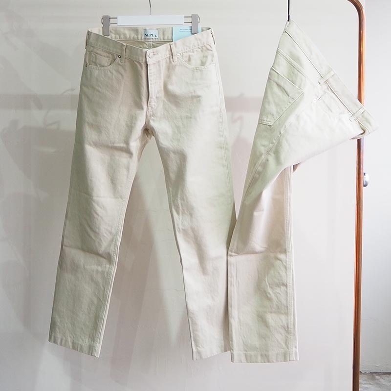 NARROW STRAIGHT BOTANICAL JEANS ECRU MENS ナローストレートデニム エクリュ メンズ