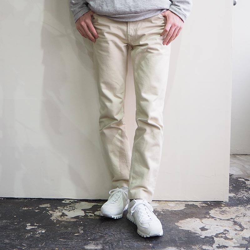 NARROW STRAIGHT BOTANICAL JEANS ECRU MENS ナローストレートデニム エクリュ メンズ