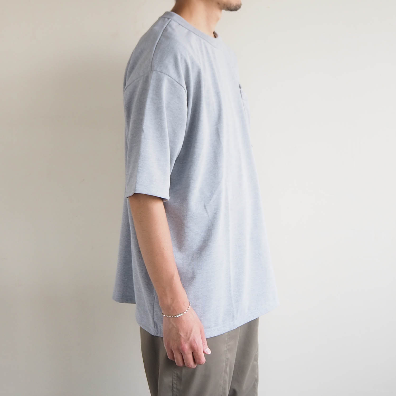 melple メイプル The USEFUL Pocket S/S ユースフルポケットTシャツ ヘザーグレー