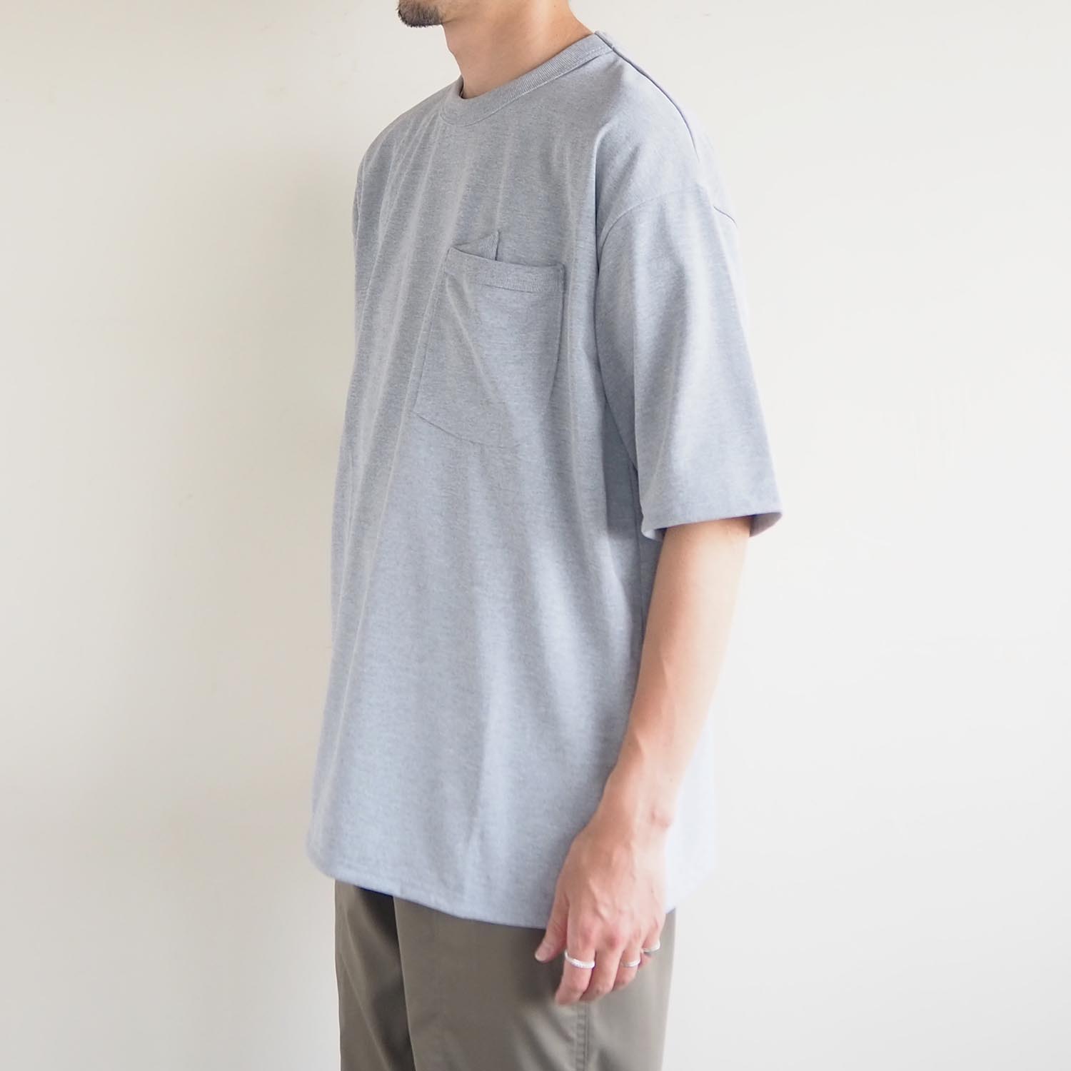 melple メイプル The USEFUL Pocket S/S ユースフルポケットTシャツ ヘザーグレー