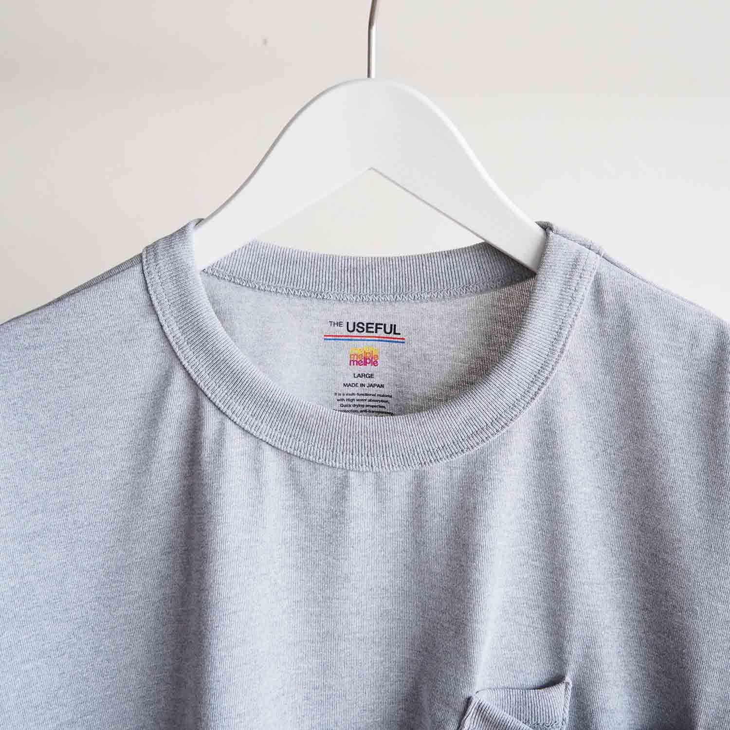 melple メイプル The USEFUL Pocket S/S ユースフルポケットTシャツ ヘザーグレー
