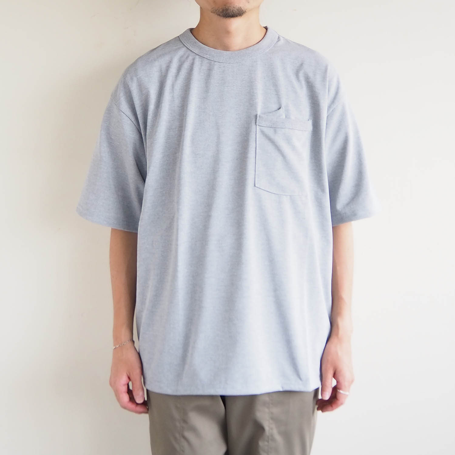 melple メイプル The USEFUL Pocket S/S ユースフルポケットTシャツ ヘザーグレー