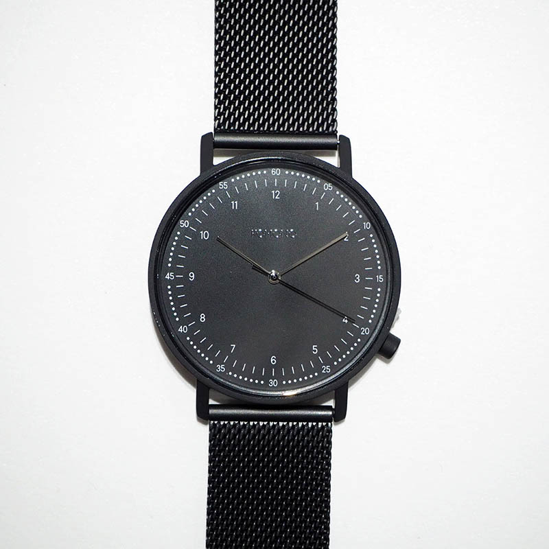 Komono コモノ 時計 クリスマス限定ボックス For Him Lewis Black Mesh Black Leather Strap ルイス ブラックメッシュ ブラックレザー