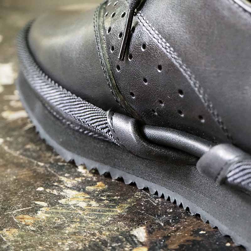 New Flat Horse Leather Black レザーシューズ ホースレザー ブラック