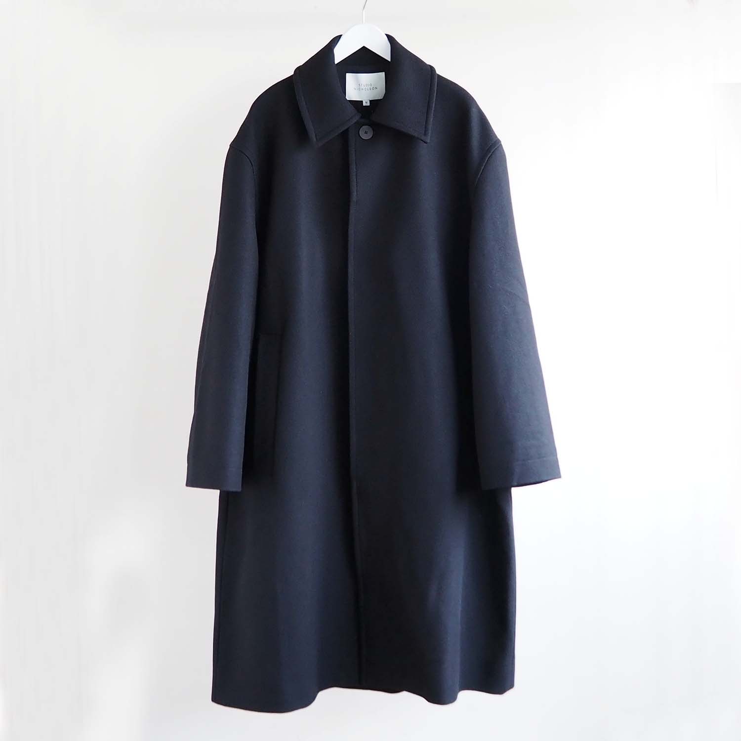 STUDIO NICHOLSON スタジオニコルソン MENS メンズ WAIN Melton Wool  Over Coat メルトンウールオーバーコート BLACK ブラック