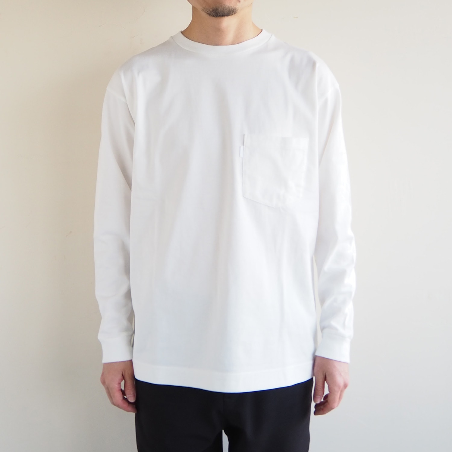 SH エスエイチ L/S T-SHIRT ロングスリーブＴシャツ WHITE ホワイト