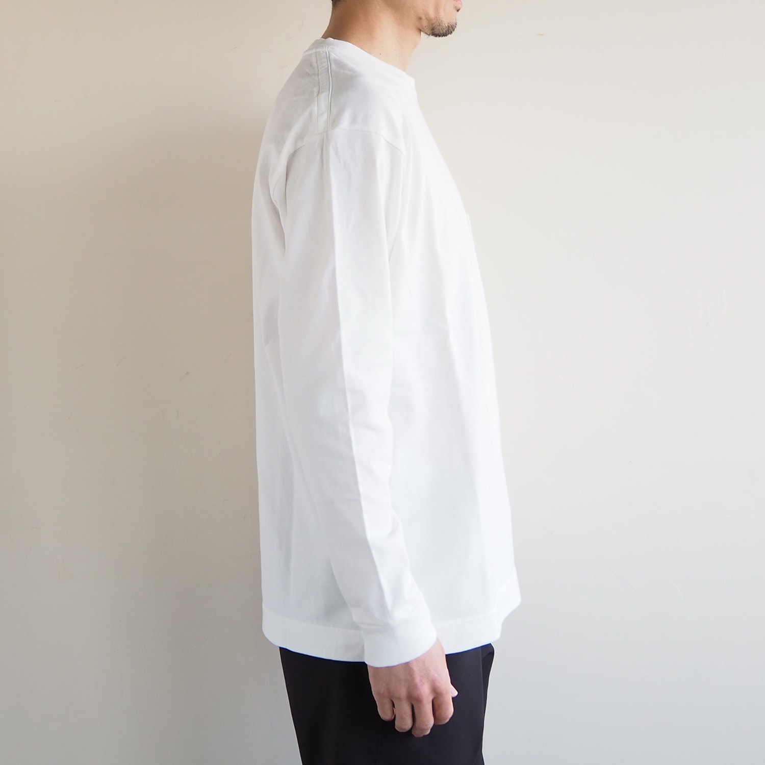 SH エスエイチ L/S T-SHIRT ロングスリーブＴシャツ WHITE ホワイト