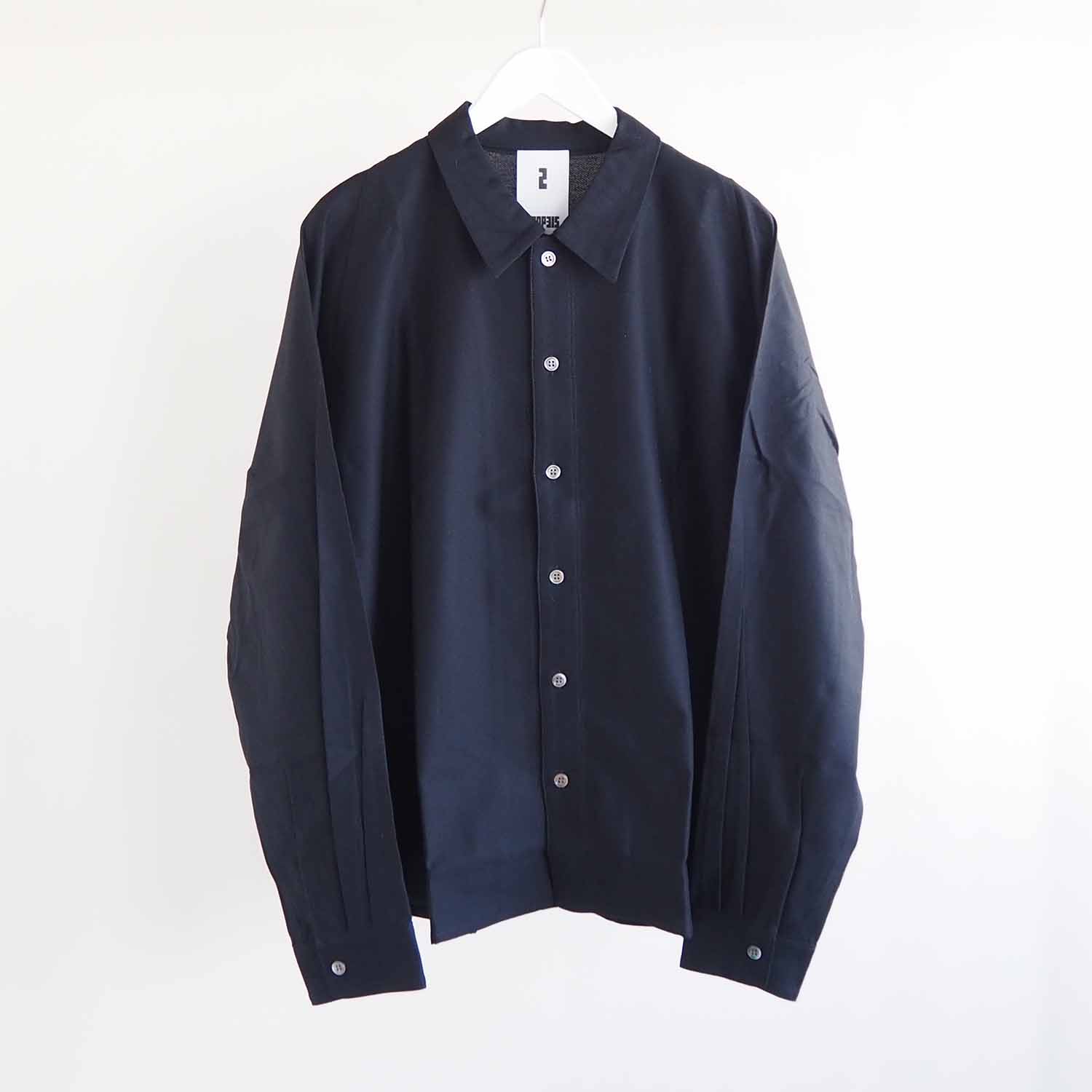 LOOP315 ループサンイチゴ Supima Cotton Knit Shirt Balancircular スーピマコットンバランサーツイルニットシャツ Black
