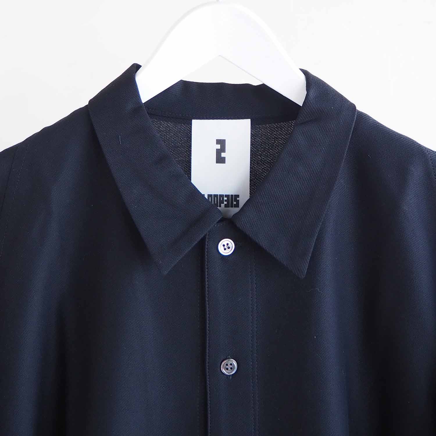 LOOP315 ループサンイチゴ Supima Cotton Knit Shirt Balancircular スーピマコットンバランサーツイルニットシャツ Black