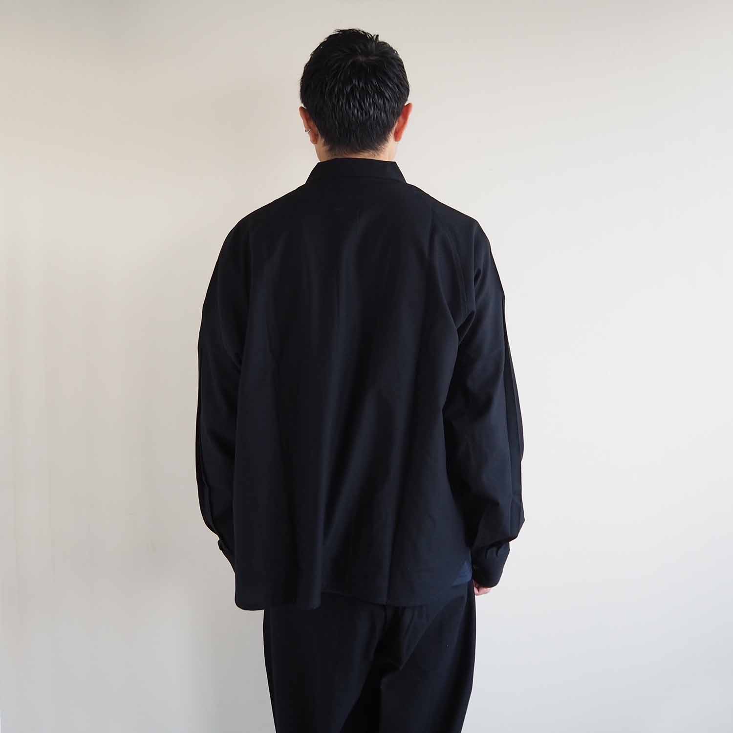 LOOP315 ループサンイチゴ Supima Cotton Knit Shirt Balancircular スーピマコットンバランサーツイルニットシャツ Black