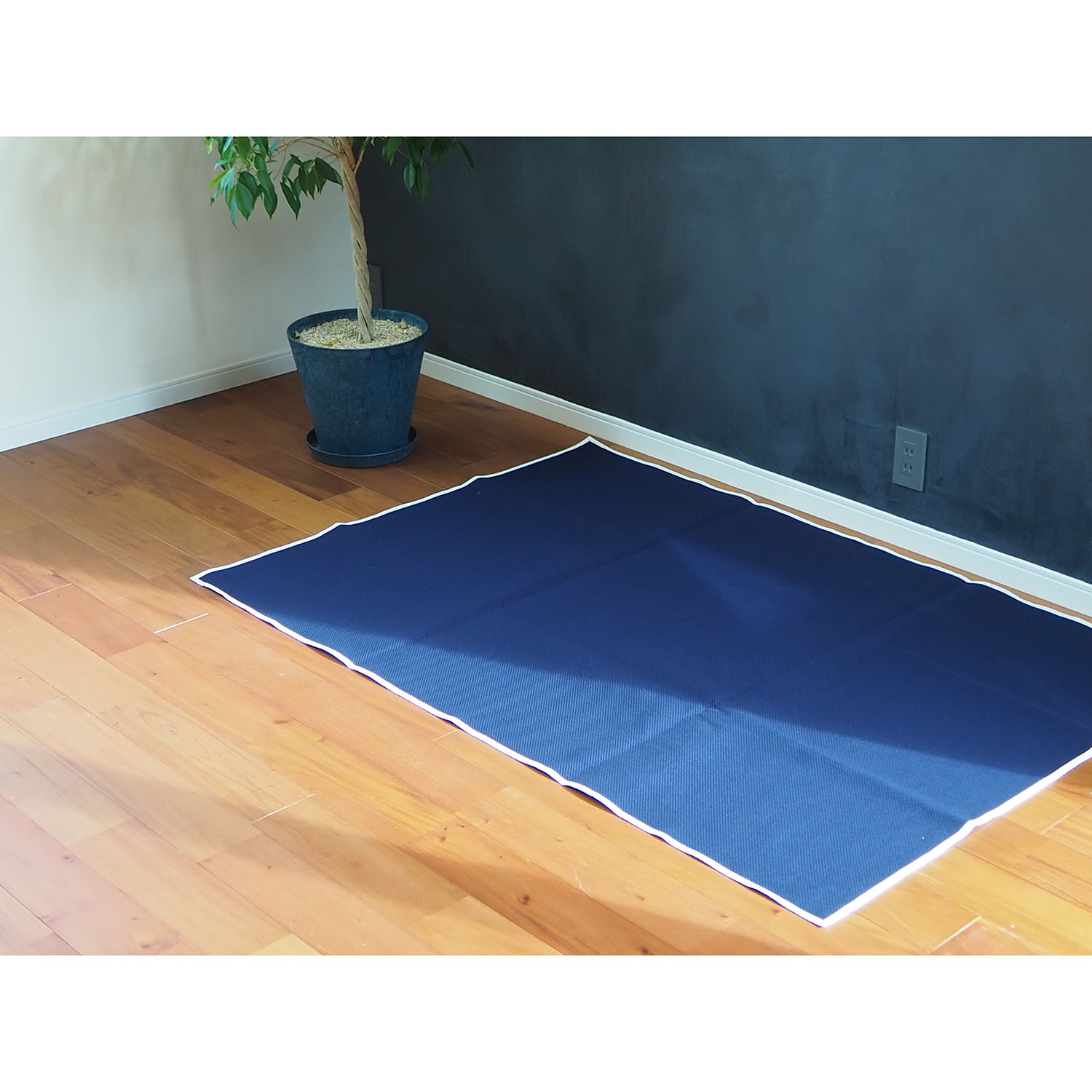 Cabas キャバ Multi rug Square マルチラグ スクエア ネイビー×ホワイト