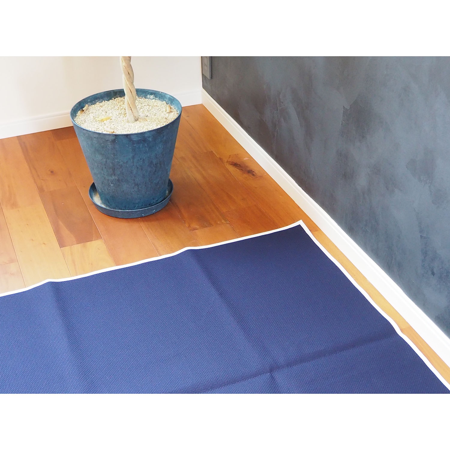 Cabas キャバ Multi rug Square マルチラグ スクエア ネイビー×ホワイト