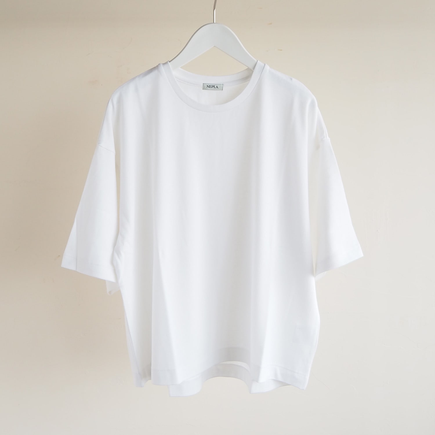 NEPLA. WOMENS WIDE-T ネプラ ウィメンズ ワイドTシャツ コットン×シルク ホワイト