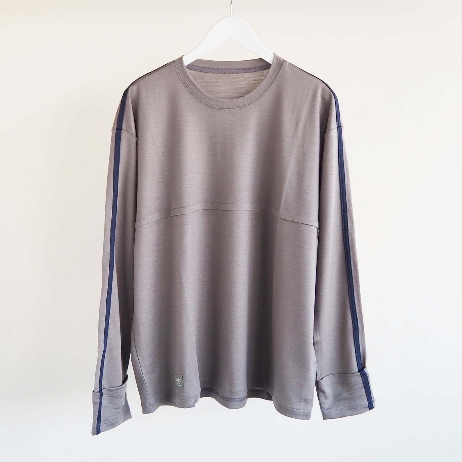 BUDO ブドー Merino Wool Long Cut Sleeve メリノウールロングスリーブカットソー Utsubushi ×Navy