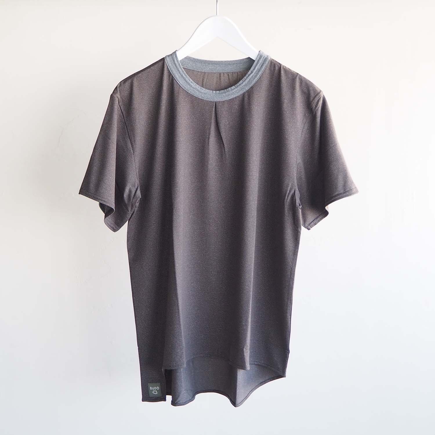 BUDO ブドー Mountain Pass top Short Sleeve マウンテンパストップ半袖カットソー charcoal チャコール