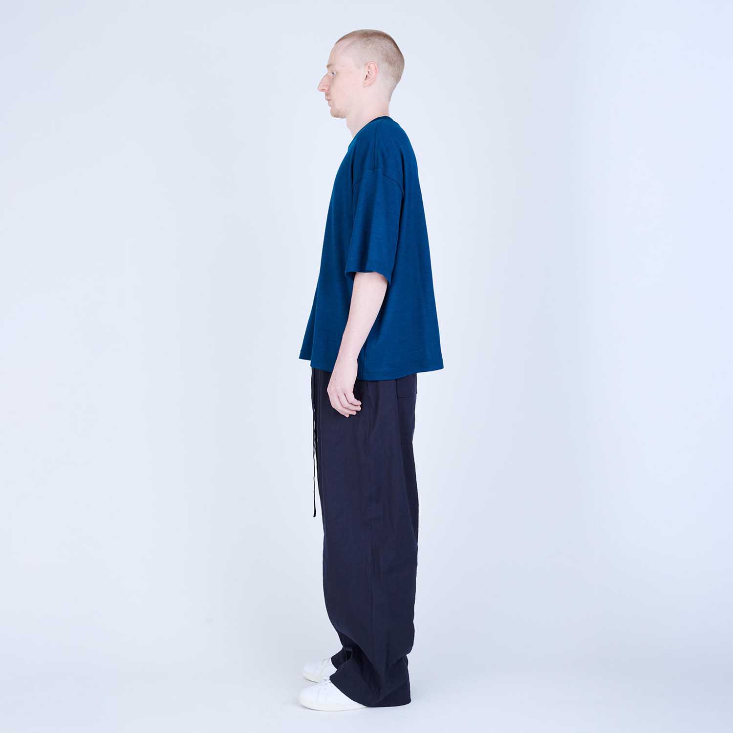 UNTRACE アントレース _260 ボックスシルエットウールTシャツ BLUE GREEN