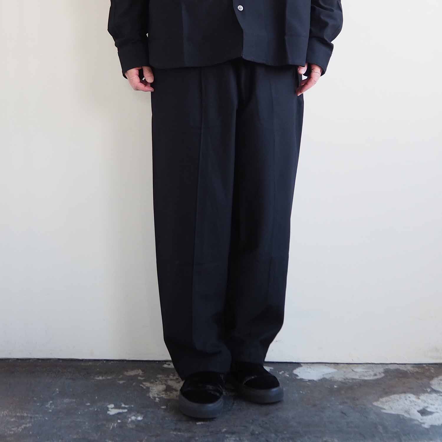 LOOP315 ループサンイチゴ Supima Cotton Knit Easy Pants Balancircular スーピマコットンバランサーツイルニットイージーパンツ Black