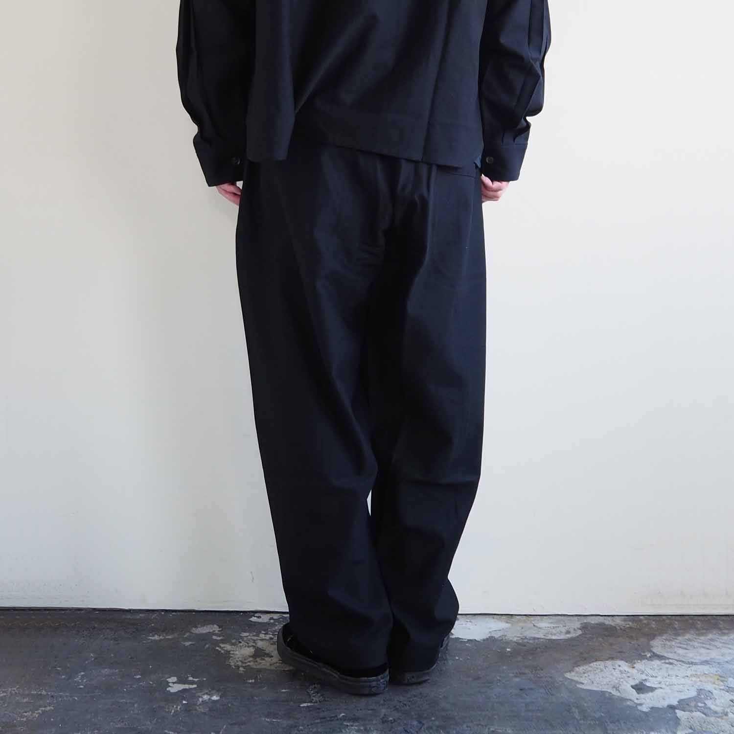 LOOP315 ループサンイチゴ Supima Cotton Knit Easy Pants Balancircular スーピマコットンバランサーツイルニットイージーパンツ Black