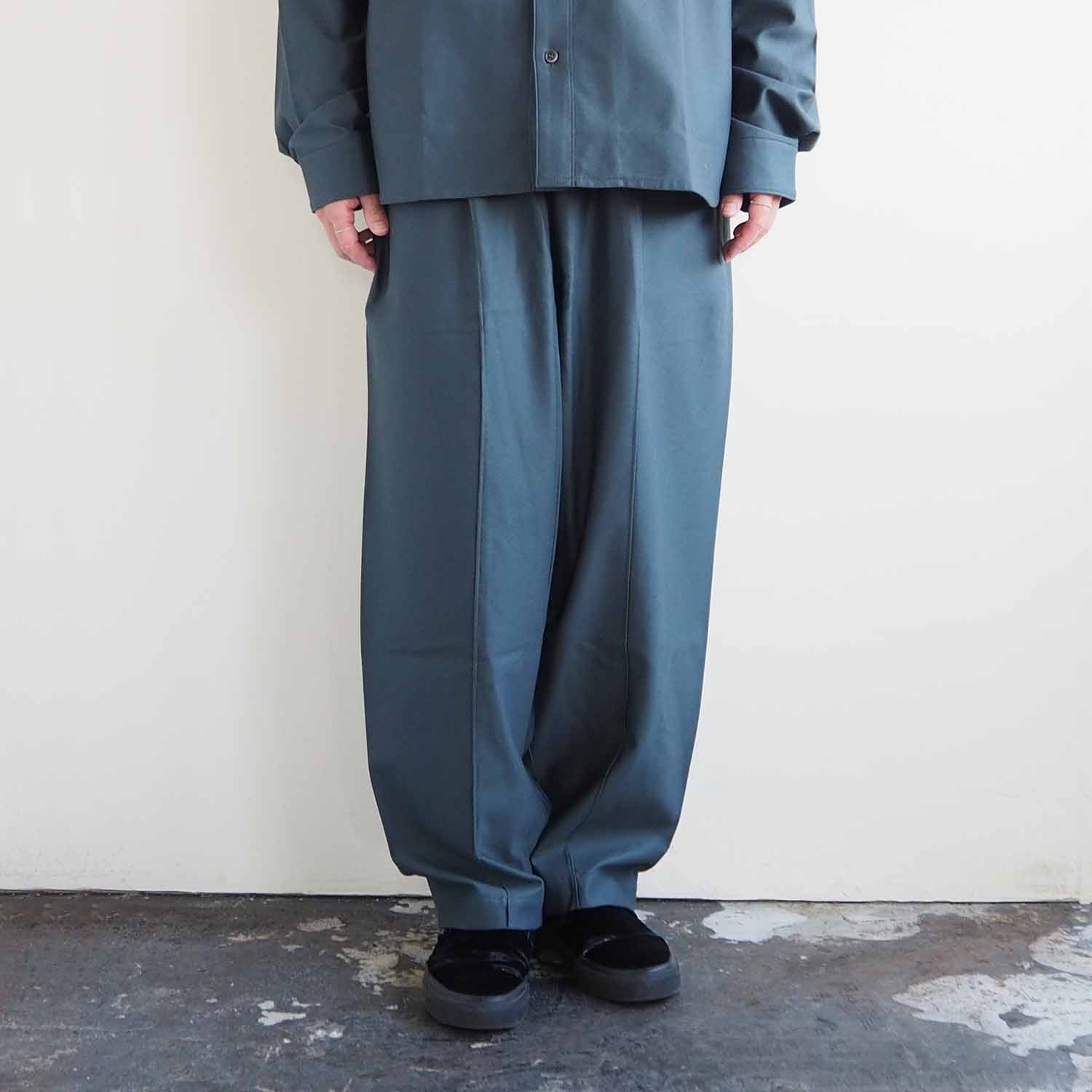 LOOP315 ループサンイチゴ Supima Cotton Knit Easy Pants Balancircular スーピマコットンバランサーツイルニットイージーパンツ GreyishGreen