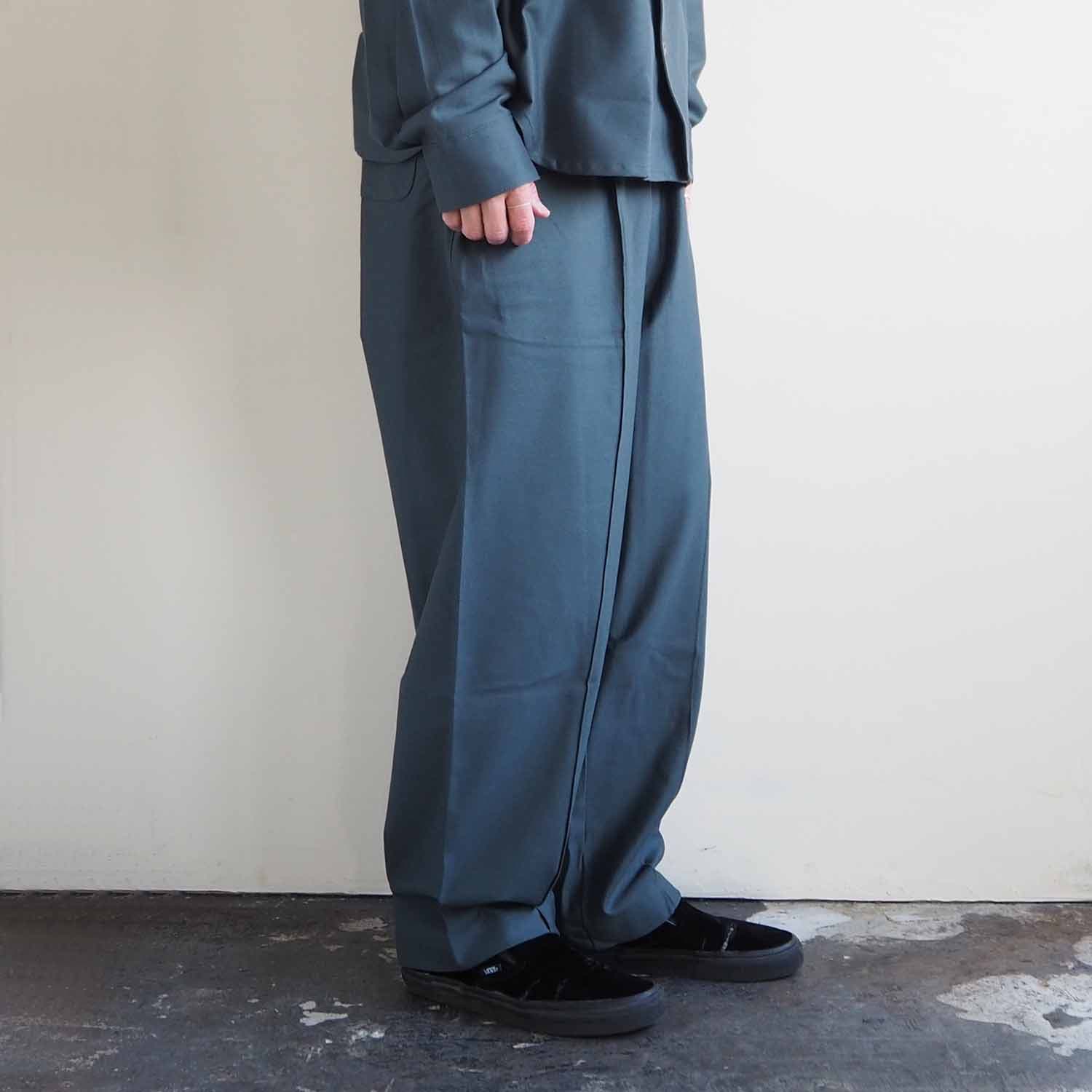 LOOP315 ループサンイチゴ Supima Cotton Knit Easy Pants Balancircular スーピマコットンバランサーツイルニットイージーパンツ GreyishGreen
