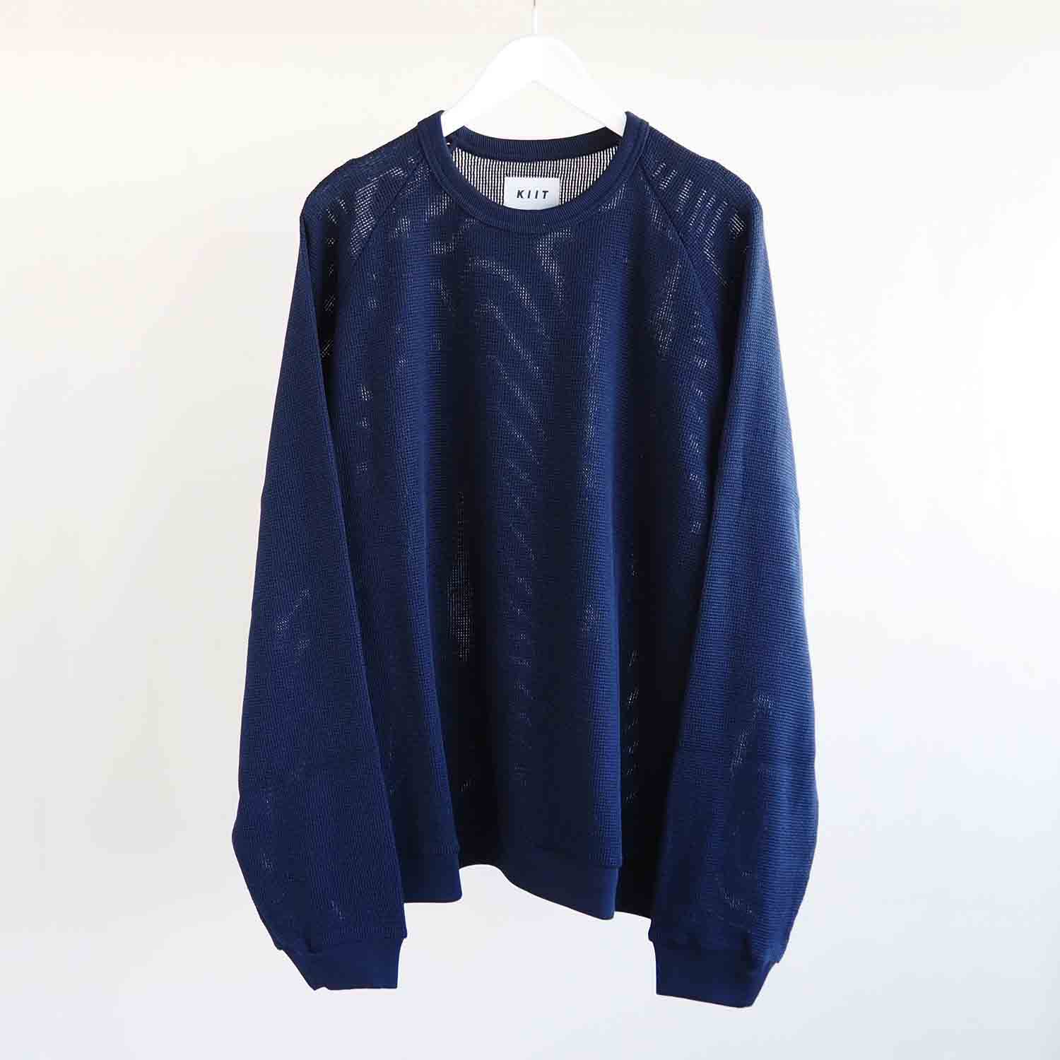 KIIT キート RUSSEL MESH WIDE SLEEVE SWEAT SHIRT ラッセルメッシュワイドスリーブスウェットシャツ ネイビー